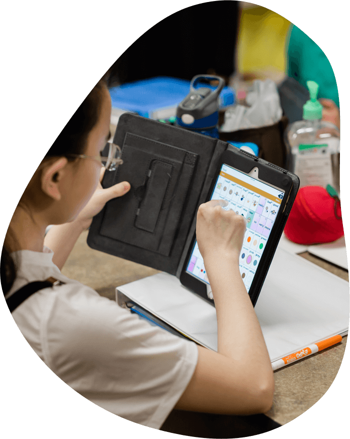 Image of a girl using the Touch Chat App on an iPad